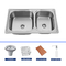Topmount Rectangle Stainless Steel Sink doppia ciotola per la cucina