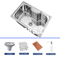 50/50 Split Basin Double Bowl SS Lavello di cucina con rubinetto elettroplata