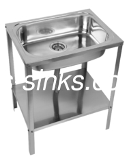 Superiore montaggio Sink in acciaio inossidabile Stand finitura spazzolato altezza 75 cm