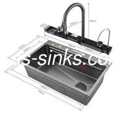 Topmount Lavabo da cucina per armadietto da 36 pollici 21 cm profondità della ciotola 3 fori del rubinetto e più