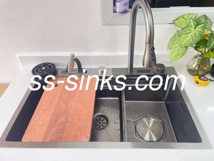 Sink a scodella singola in acciaio inossidabile con materiale in acciaio al nichel 18/10 e soluzione di sistema di drenaggio