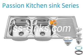 Lavello da cucina in acciaio inox con grembiule da 1200 X 500 mm con spessore 0,6 mm/0,8 mm/1,0 mm e dimensioni del prodotto