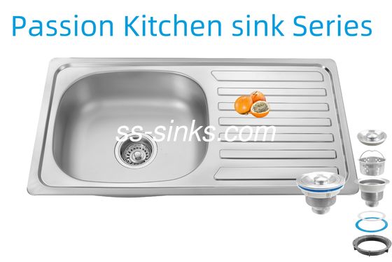 Lavello da cucina da 33 x 22 pollici con scolapiatti in acciaio inossidabile 18/10 cromo/nichel e accessori scolapasta