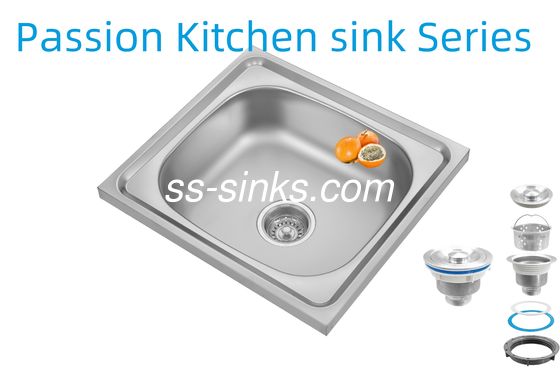 Stile di design moderno Topmount Lavabo da cucina con apertura di scarico da 3,5 pollici e forma di ciotola rettangolare