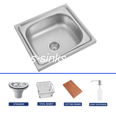 Bagno di cucina in acciaio inossidabile quadrato moderno con accessori