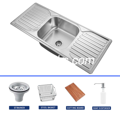 Acciaio 20 calibro Single Bowl Drop In Cucina Lavabo Con Drainboard