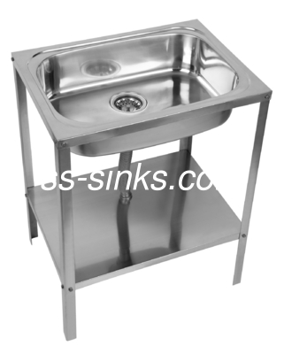 Superiore montaggio Sink in acciaio inossidabile Stand finitura spazzolato altezza 75 cm