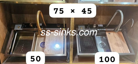 304 Acciaio Single Big Bowl Workstation lavandino da cucina artigianale