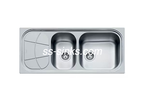 Lavabo da cucina in acciaio inossidabile con lavandino di 1200 x 500 mm