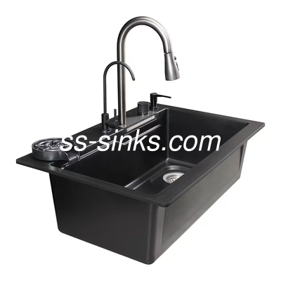 Scaricatori e lavandino singolo contenente grembiule lavandino da cucina in acciaio inossidabile per cucina moderna