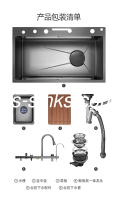 Topmount Lavabo da cucina per armadietto da 36 pollici 21 cm profondità della ciotola 3 fori del rubinetto e più