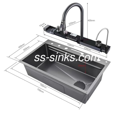 Topmount Lavabo da cucina per armadietto da 36 pollici 21 cm profondità della ciotola 3 fori del rubinetto e più