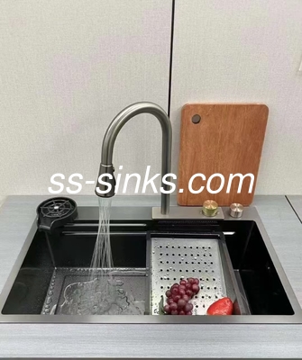 Sink a scodella singola in acciaio inossidabile con materiale in acciaio al nichel 18/10 e soluzione di sistema di drenaggio