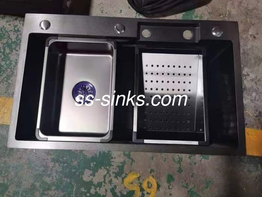 Sink a scodella singola in acciaio inossidabile con materiale in acciaio al nichel 18/10 e soluzione di sistema di drenaggio