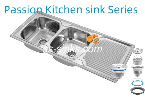 Lavello da cucina in acciaio inox con grembiule da 1200 X 500 mm con spessore 0,6 mm/0,8 mm/1,0 mm e dimensioni del prodotto