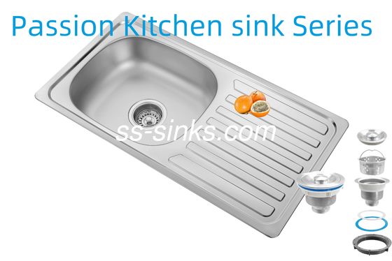 Lavello da cucina da 33 x 22 pollici con scolapiatti in acciaio inossidabile 18/10 cromo/nichel e accessori scolapasta