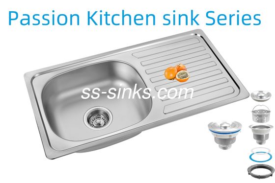 Lavello da cucina da 33 x 22 pollici con scolapiatti in acciaio inossidabile 18/10 cromo/nichel e accessori scolapasta