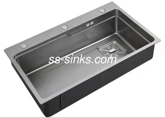 Lavandino di cucina fatto a mano di acciaio inossidabile Topmount del cromo con gli accessori